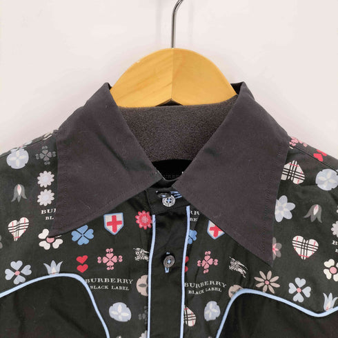 バーバリーブラックレーベル BURBERRY BLACK LABEL 総柄S/Sウエスタンシャツ メンズ JPN:2