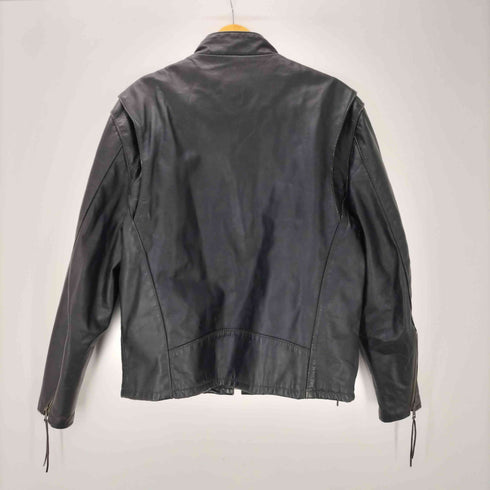 KELLY'S LEATHER 80-90s 裏地キルティング リアルレザー シングル ライダース ジャケット TALON ジップ メンズ US:42