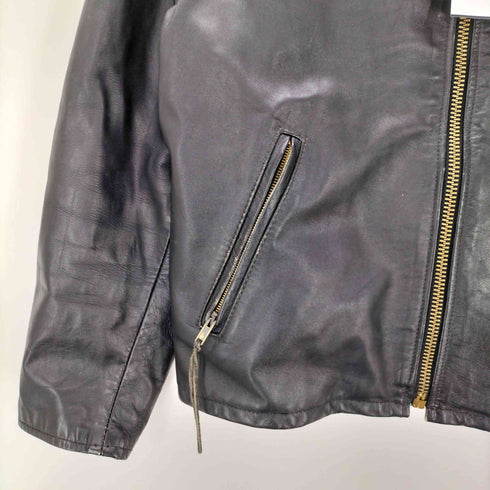 KELLY'S LEATHER 80-90s 裏地キルティング リアルレザー シングル ライダース ジャケット TALON ジップ メンズ US:42