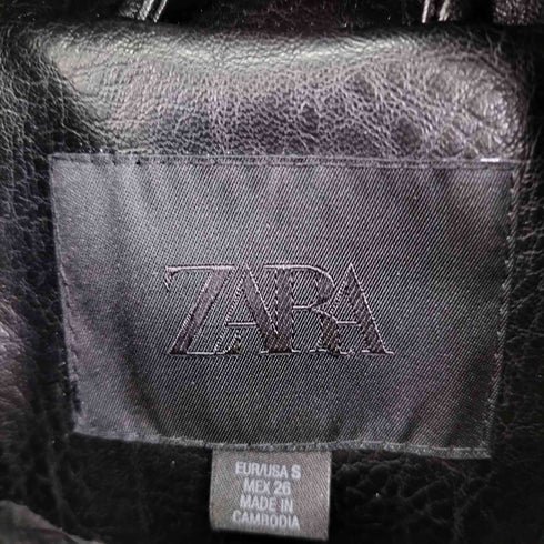 ザラ ZARA フェイクレザーボンバージャケット メンズ import:S