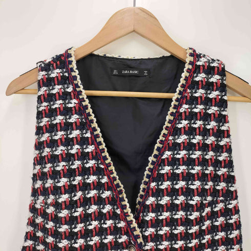 ザラ ZARA ツイードミニワンピースロングジレ レディース JPN:L