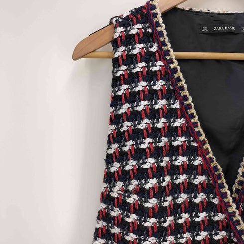 ザラ ZARA ツイードミニワンピースロングジレ レディース JPN:L