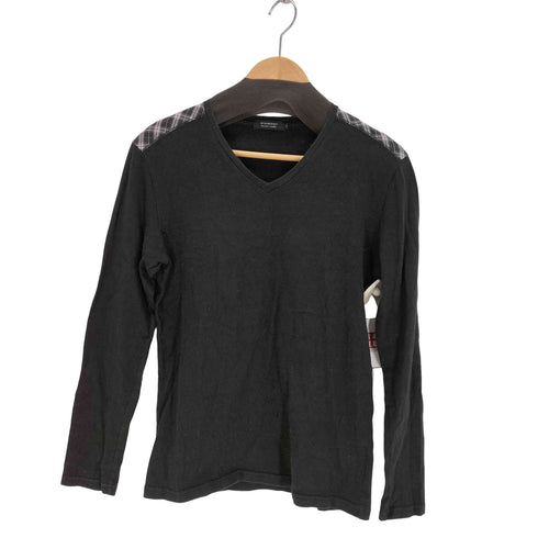 バーバリーブラックレーベル BURBERRY BLACK LABEL Vネック 佐渡ラインL/Sカットソー メンズ JPN:2