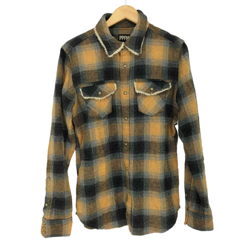 ピーピーエフエム PPFM 襟裏ボア L/Sチェックネルシャツ メンズ JPN:L