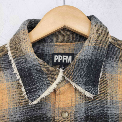 ピーピーエフエム PPFM 襟裏ボア L/Sチェックネルシャツ メンズ JPN:L