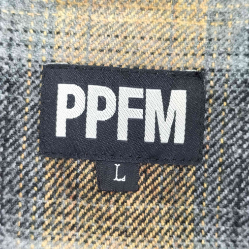 ピーピーエフエム PPFM 襟裏ボア L/Sチェックネルシャツ メンズ JPN:L