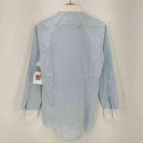 バーバリーブラックレーベル BURBERRY BLACK LABEL シャドーストライプ ワンポイントロゴ刺繍 ボタンダウンシャツ メンズ US:38