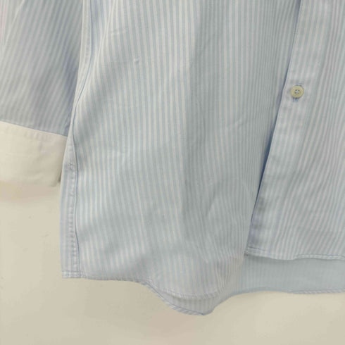 バーバリーブラックレーベル BURBERRY BLACK LABEL シャドーストライプ ワンポイントロゴ刺繍 ボタンダウンシャツ メンズ US:38