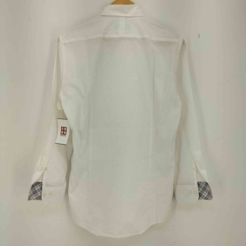 バーバリーブラックレーベル BURBERRY BLACK LABEL シャドーストライプ 袖裏ノバチェック ワンポイントロゴ刺繍 ボタンダウンシャツ メンズ 39