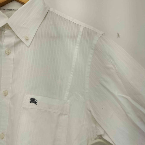 バーバリーブラックレーベル BURBERRY BLACK LABEL シャドーストライプ 袖裏ノバチェック ワンポイントロゴ刺繍 ボタンダウンシャツ メンズ 39