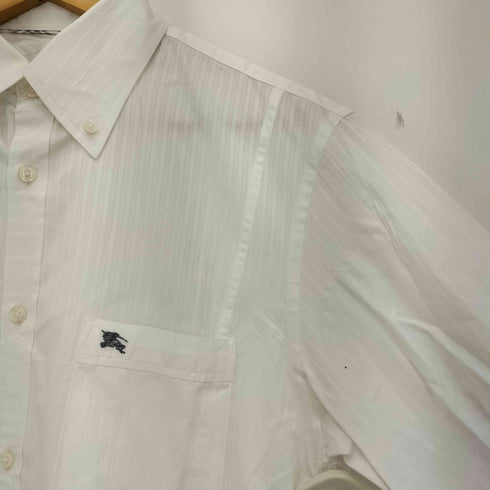 バーバリーブラックレーベル BURBERRY BLACK LABEL シャドーストライプ 袖裏ノバチェック ワンポイントロゴ刺繍 ボタンダウンシャツ メンズ 39