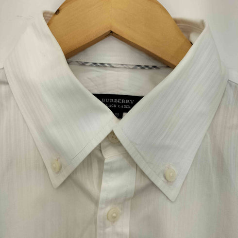 バーバリーブラックレーベル BURBERRY BLACK LABEL シャドーストライプ 袖裏ノバチェック ワンポイントロゴ刺繍 ボタンダウンシャツ メンズ 39