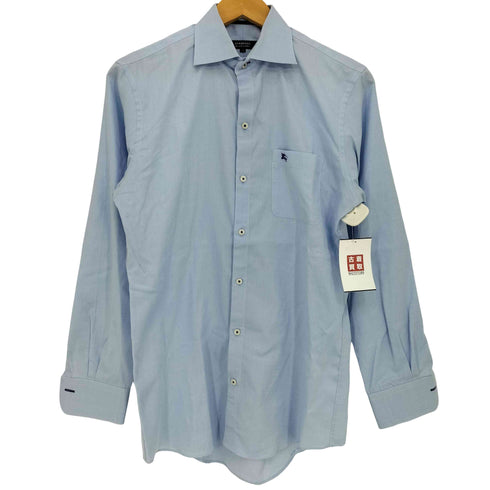 バーバリーブラックレーベル BURBERRY BLACK LABEL ワンポイントロゴ刺繍 ワイドカラーシャツ メンズ 39