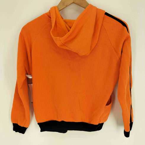 Loumar sportswear社製 LIGHTNINGジップ Westgate刺繍 ラグランスリーブ 裏起毛 短丈 ジップアップ クロップド パーカー レディース