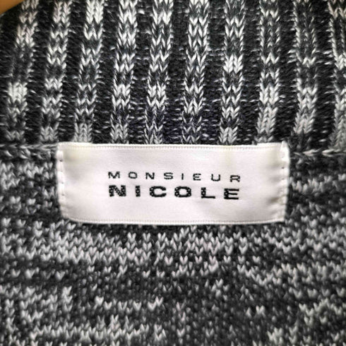 MONSIEUR NICOLE メランジ調 ニット ブルゾン メンズ JPN:48