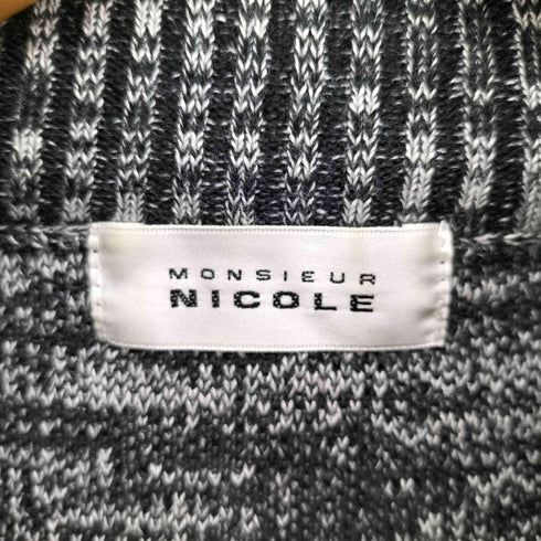 MONSIEUR NICOLE メランジ調 ニット ブルゾン メンズ JPN:48