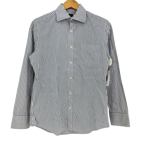 ピーエスポールスミス PS Paul Smith ストライプ コットン ワイドカラーシャツ メンズ import:S