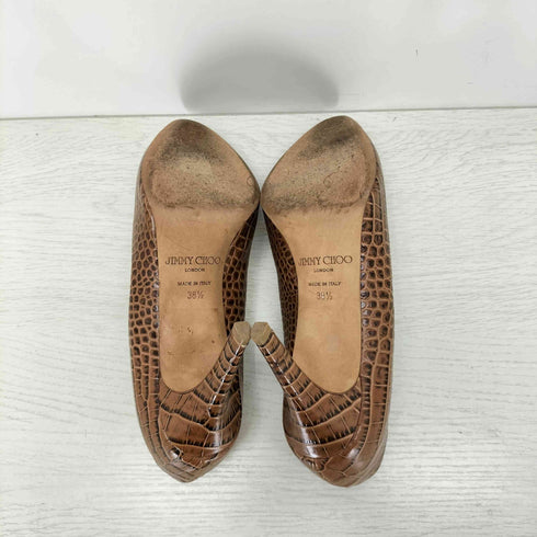 ジミーチュウ JIMMY CHOO イタリア製 クロコ型押し ヒールパンプス レディース 38 1/2