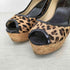 ジミーチュウ JIMMY CHOO スペイン製 ハラコ レオパード ウェッジソールパンプス レディース JPN:37