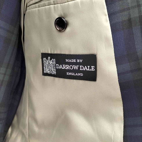darrowdale 英国製 ダブルブレスト ピークドラペル テーラードジャケット 3ピース セットアップ タータンチェック メンズ 20/07/08