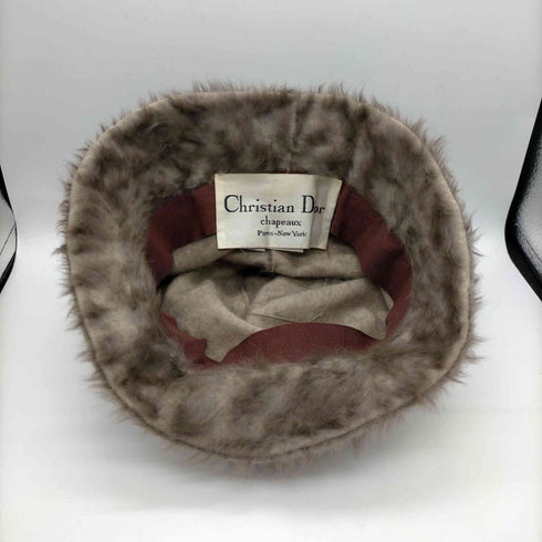 クリスチャンディオール Christian Dior 60S ~ chapeaux paris new york OLD ボア シャギー バケットハット レディース