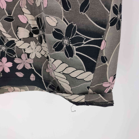 和柄 桜 雷神 クルーネックTシャツ メンズ JPN:L