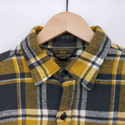 クーティー COOTIE チェーン ステッチ チェック ネル L/S レギュラーカラー シャツ メンズ JPN:L