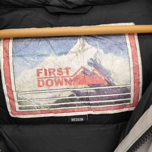 ファーストダウン FIRST DOWN フロントジップ ドローコード フーデット ダウンジャケット メンズ import:M