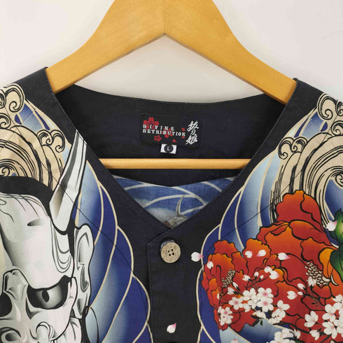 バットウムスメ DIVINE RETRIBUTION 抜刀娘 和柄 般若 ダボシャツ メンズ JPN:L