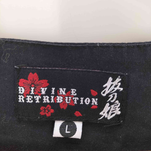バットウムスメ DIVINE RETRIBUTION 抜刀娘 和柄 般若 ダボシャツ メンズ JPN:L