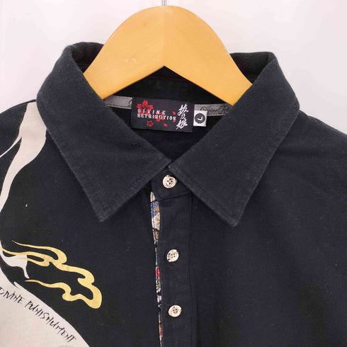 バットウムスメ DIVINE RETRIBUTION 抜刀娘 和柄 S/S ポロシャツ メンズ JPN:L