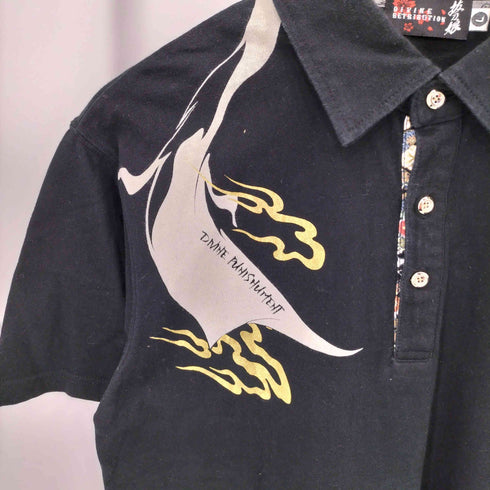 バットウムスメ DIVINE RETRIBUTION 抜刀娘 和柄 S/S ポロシャツ メンズ JPN:L