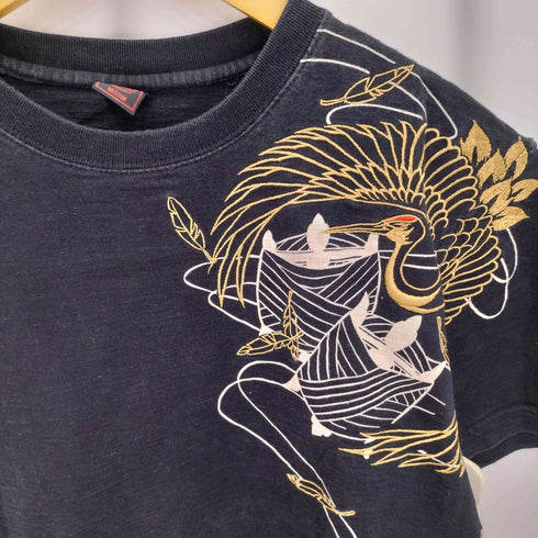 クロップドヘッズ CROPPED HEADS 鶴 刺繍デザインTシャツ メンズ JPN:M