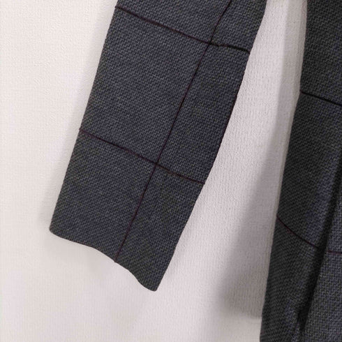 エンポリオアルマーニ EMPORIO ARMANI 羊毛混 チェック柄ノーカラー ジャケット レディース EUR:40