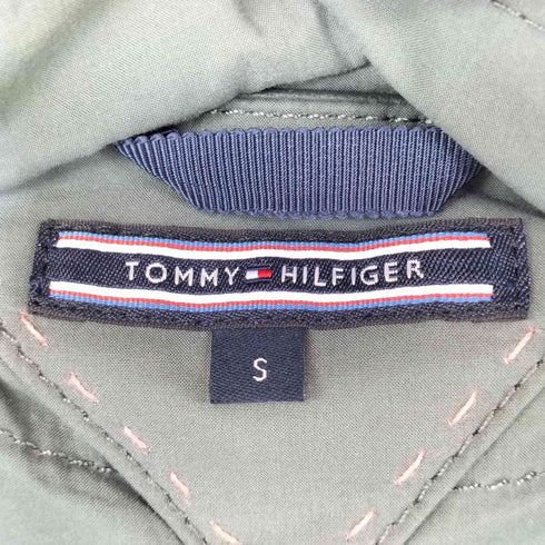 トミーヒルフィガー TOMMY HILFIGER レイヤード レザー切替 変形 フーデッドコート モッズコート レディース import:S