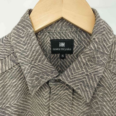 アイムイッセイミヤケ im ISSEY MIYAKE 90s コットンリネン 織柄 レギュラーカラーシャツ 半袖 メンズ JPN:S