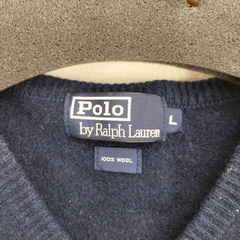 ポロバイラルフローレン Polo by RALPH LAUREN 90S ウール100 ポニー刺繍 ニットベスト レディース import:L