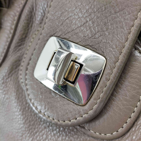 BULGA 裏地総柄 レザーハンドバッグ レディース