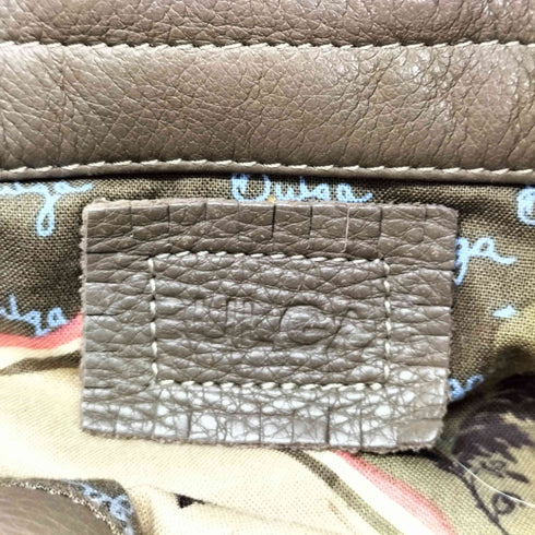 BULGA 裏地総柄 レザーハンドバッグ レディース