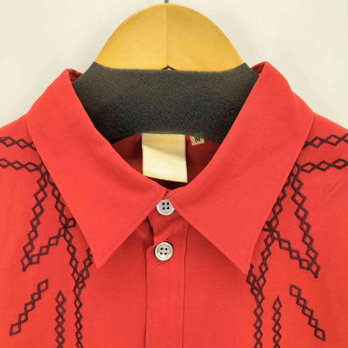 ヨウジヤマモトプールオム Yohji Yamamoto POUR HOMME 80S 丸文字タグ 刺繍 ウールロングシャツ メンズ JPN:M