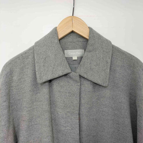 カルバンクライン CALVIN KLEIN ウールナイロン 比翼 ステンカラーコート レディース JPN:9号
