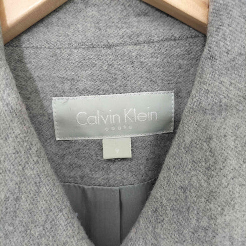 カルバンクライン CALVIN KLEIN ウールナイロン 比翼 ステンカラーコート レディース JPN:9号
