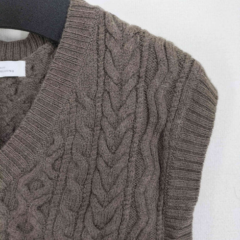 ユナイテッドアローズグリーンレーベルリラクシング UNITED ARROWS green label relaxing Shepley Yarns アラン ニット ベスト メンズ JPN:L