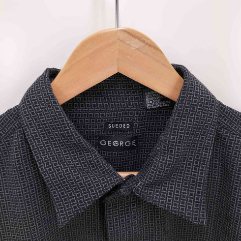 ジョージ GEORGE suede 総柄 シャツ メンズ XLT