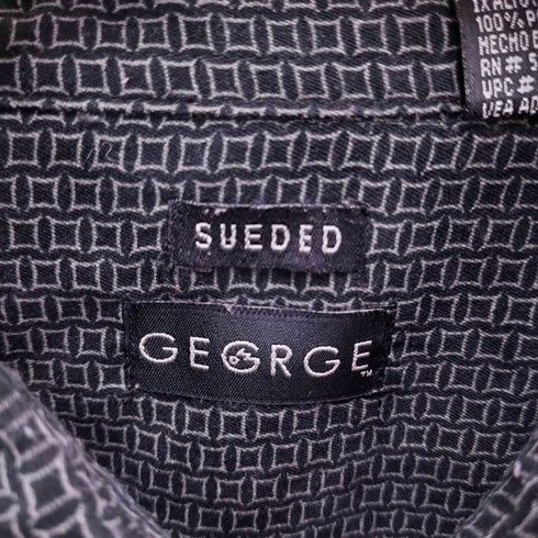 ジョージ GEORGE suede 総柄 シャツ メンズ XLT