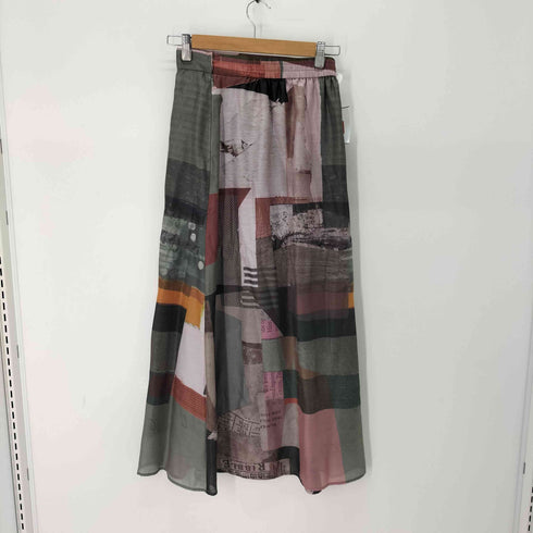 アメリ AMERI ART COLLAGE PRINT SHEER SKIRT レディース JPN:M