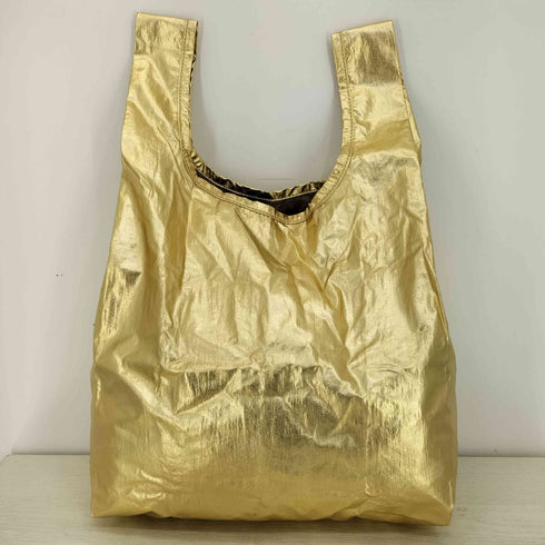 バグゥ BAGGU 折り畳み エコバッグ メタリックゴールド レディース