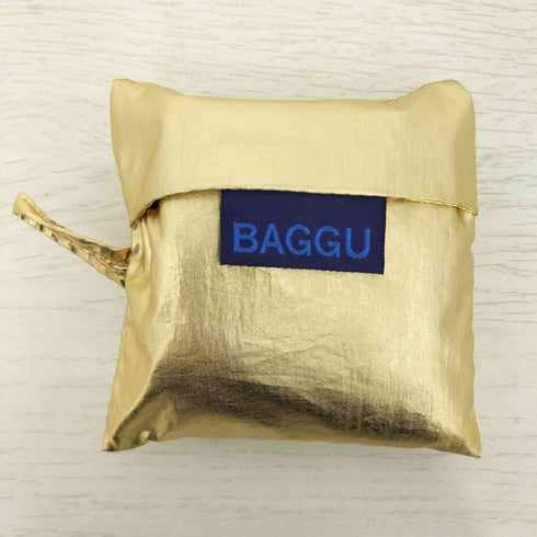 バグゥ BAGGU 折り畳み エコバッグ メタリックゴールド レディース