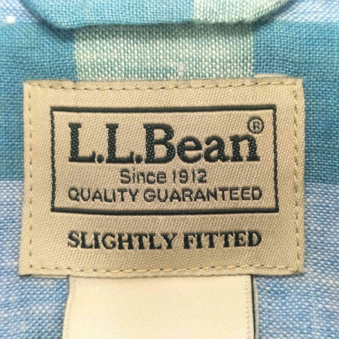 エルエルビーン L.L.Bean SLIGHTLY FITTED S/S リネンチェックシャツ メンズ JPN:M