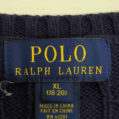 ポロラルフローレン POLO RALPH LAUREN ポニー刺繍 ケーブルニットベスト メンズ import:XL